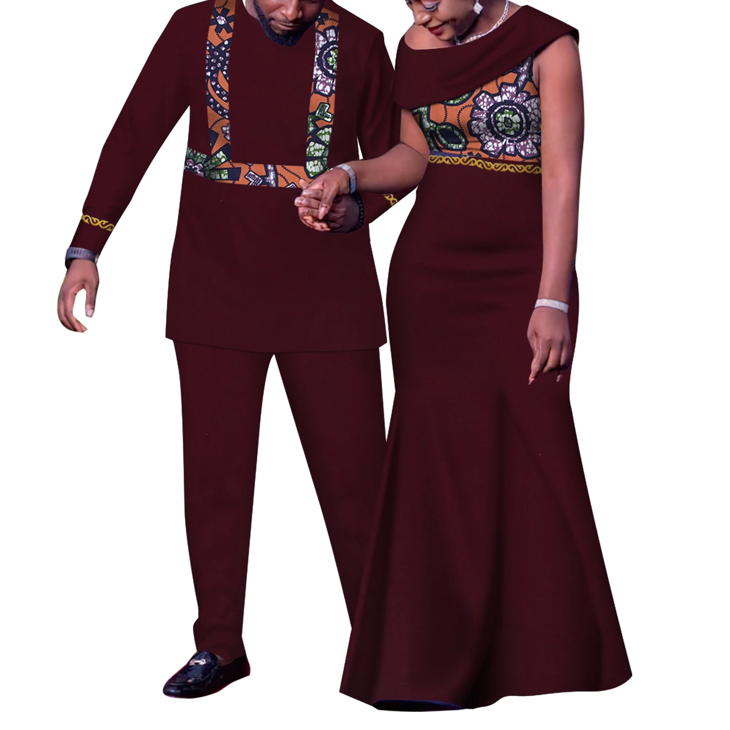 African Couple Outfits Match Sets Dashiki, African Men suit ,and Dresses for Women Couple Clothing WYQ905.