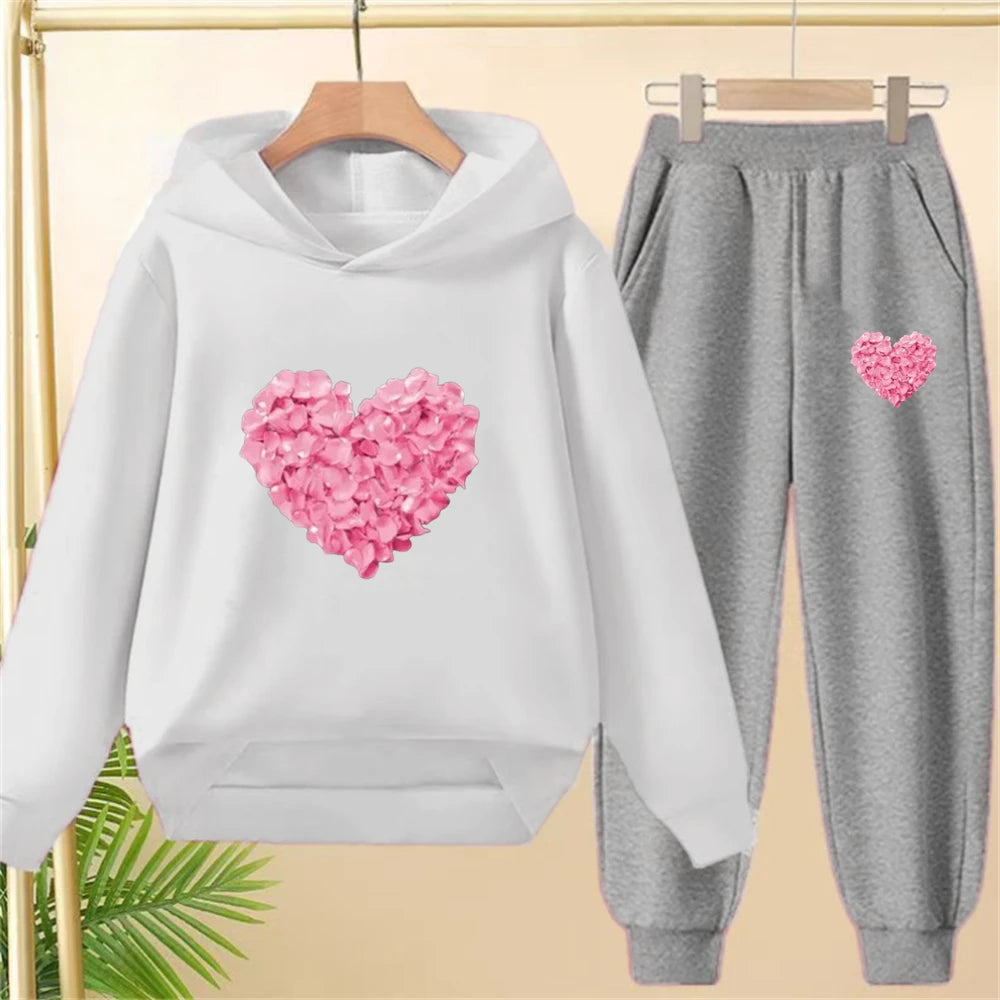 Petals heart-shaped, Children's Tops and bottom, Girls, Boy age 3-12, Toddle, clothing.