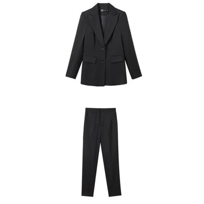 Wear To Work Business Professional Blazer, and Trouser Suit Women 2 Pant Sets.