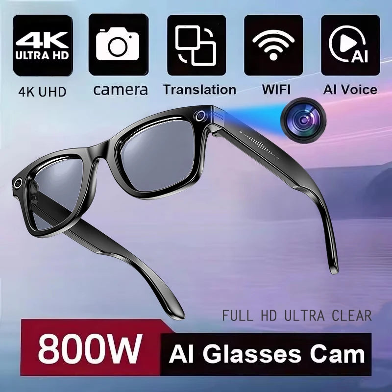 New 800W Camera AI Glasses, Men Color-Changing Smart Translation Glasses, Photo, Video Recording ,Waterproof Call Smart Sunglasses.