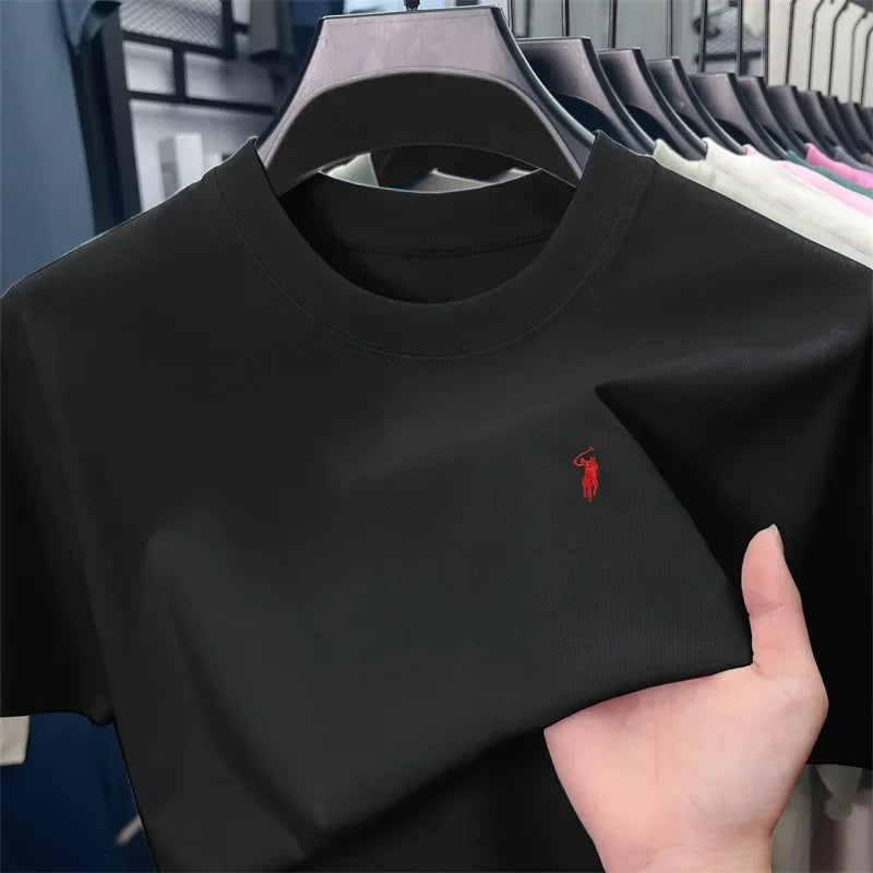 2026 Pure Cotton High Collar Short Sleeve T-shirt Designer Brand.