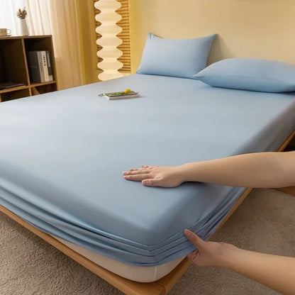 Luxury Double 100% Cotton Bed Sheet  Fitted  Elastic Mattress Cover