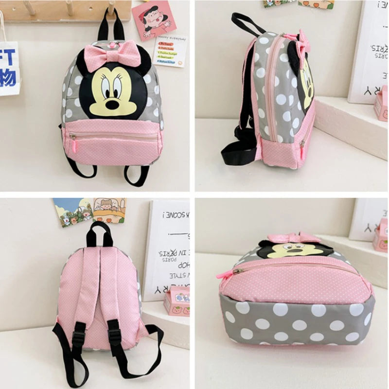 Disney Cartoon Backpack For Baby Boys Girls, Minnie Mickey Mouse Children Schoolbag.