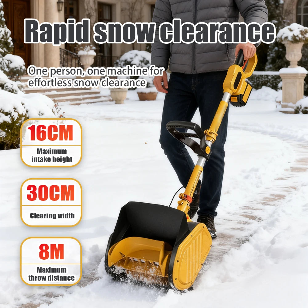 1200W Electric Battery-Powered Snow Blower, High Power Portable Clearing Machine.