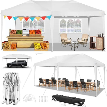 Canopy 10x20 Pop Up Canopy Tent with 6 Sidewalls, Waterproof Outdoor Event Shelter