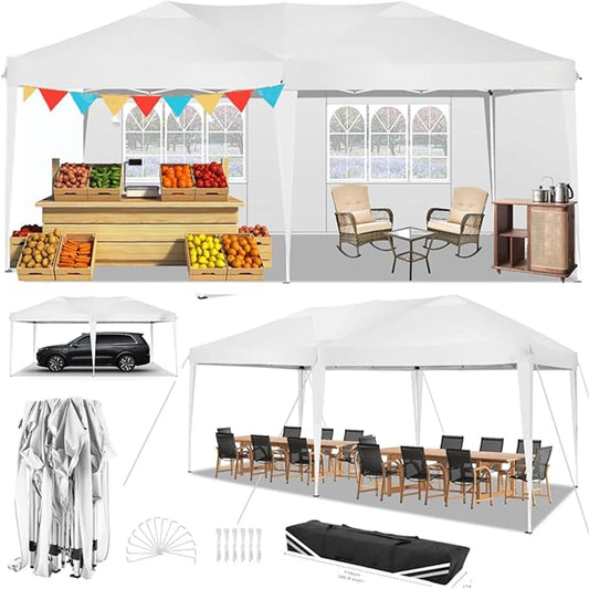Canopy 10x20 Pop Up Canopy Tent with 6 Sidewalls, Waterproof Outdoor Event Shelter