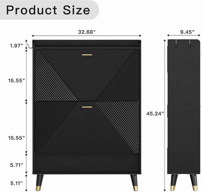 Shoe Cabinet for 24 Pairs, Fits Size 13,  Freestanding Shoe Rack.