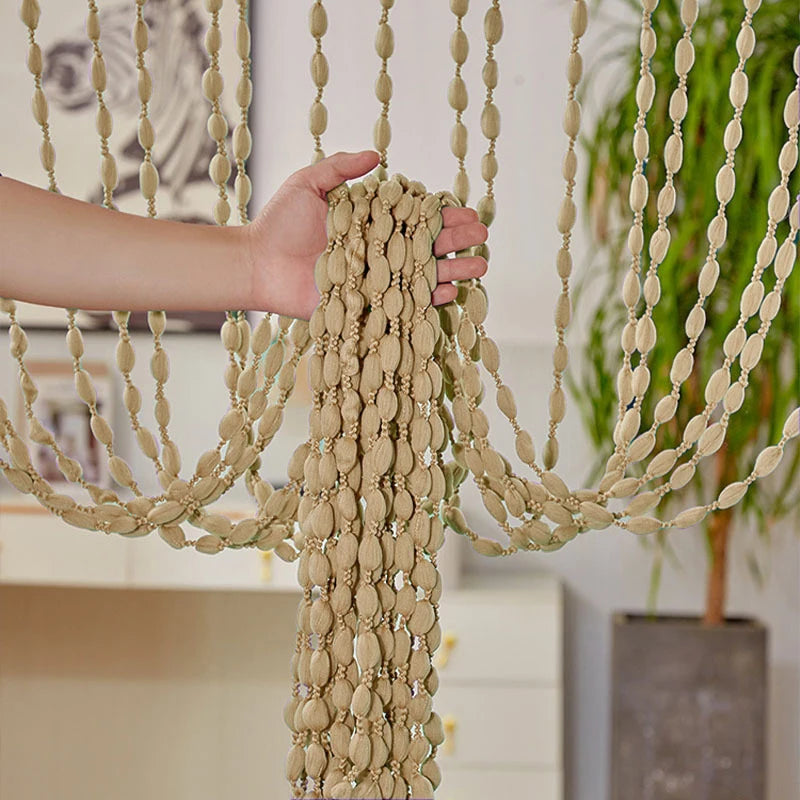 Polyester Door Beaded Curtains Lantern Tassel Cord Curtains.