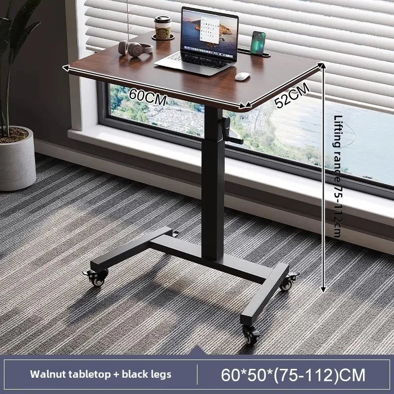 Height Adjustable Computer Desk, Mobile Small  for Live Streaming, Home Study, Office.