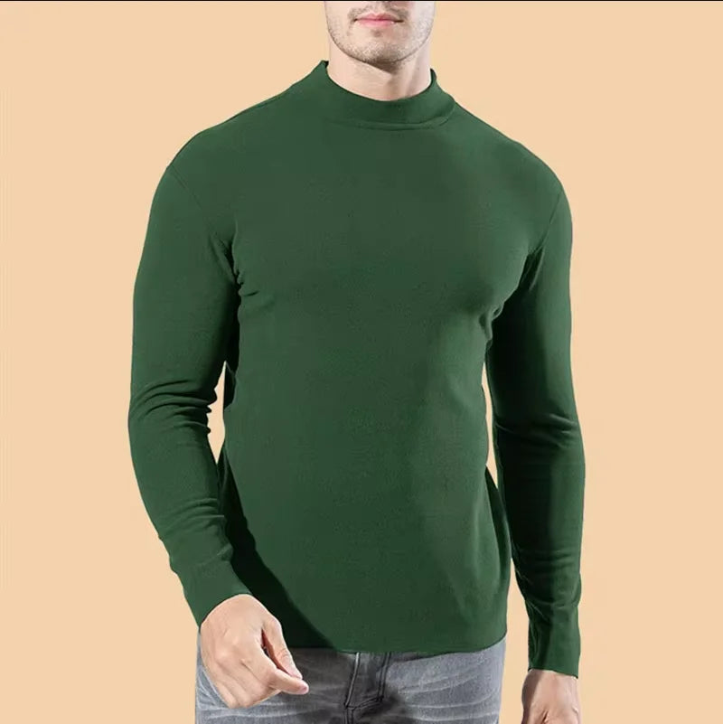 Thermal Underwear Shirt Men V Neck Fleece Sport Tops Long-Sleeved 5XL