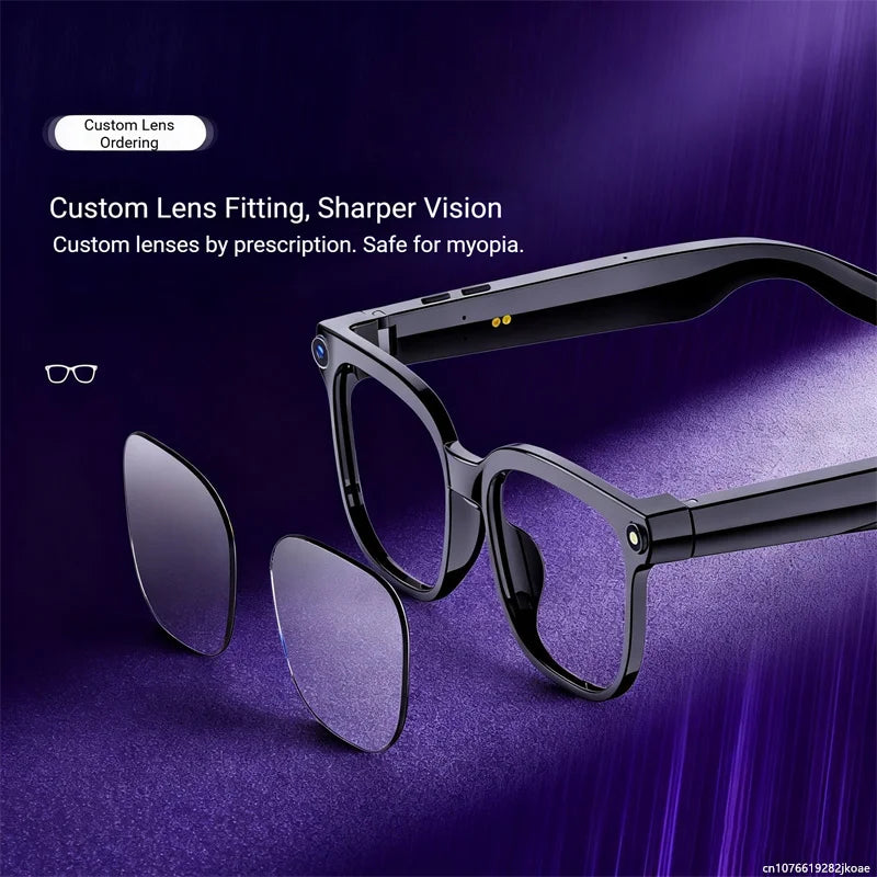 4K AI Smart Bluetooth Glasses, Chat GPT 800W pixel Shooting, Waterproof ,Camera, Photo, Video ,Voice Call Translation Smart Glasses.