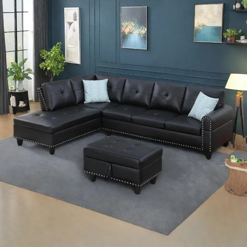 Sectional Couches for Living Room, L Shaped Couch 3-Piece Sectional Sofa Set for Living Room, and Small Apartment.