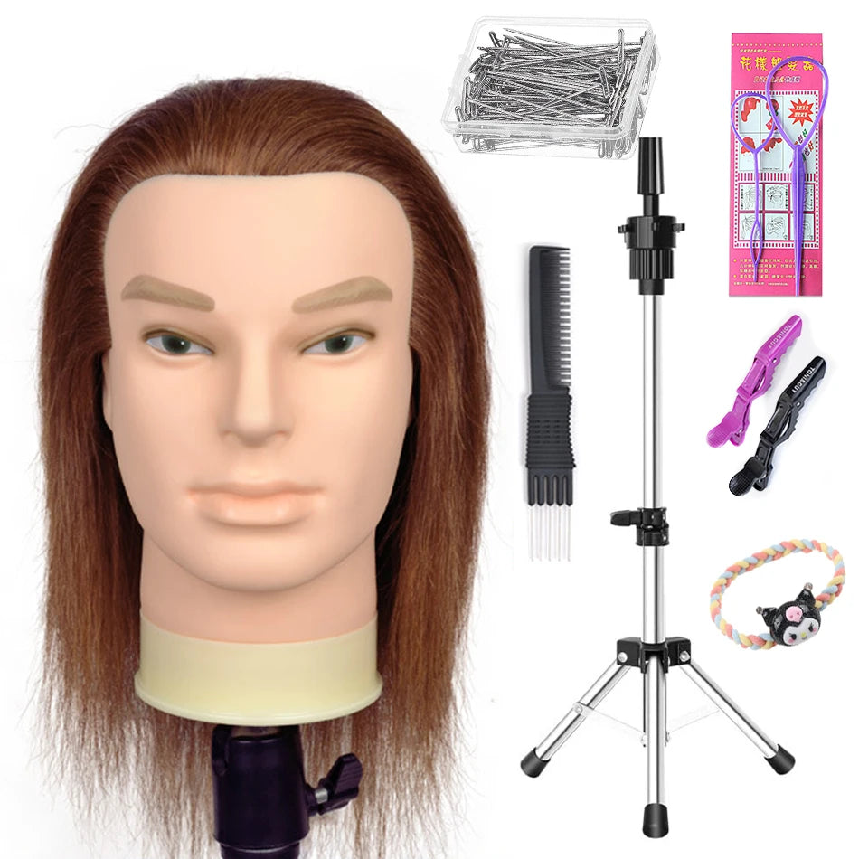 100% Real Human Hair Mannequin ,Styling Heads Cosmetology Practice Heads.