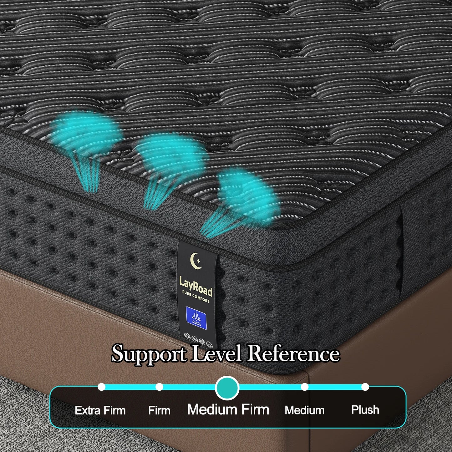 LayRoad 12/14Inch Memory Foam Spring Mattress Single/Double/Queen/King Sizes Boxed Mattress Medium Firmness Pressure Relief.