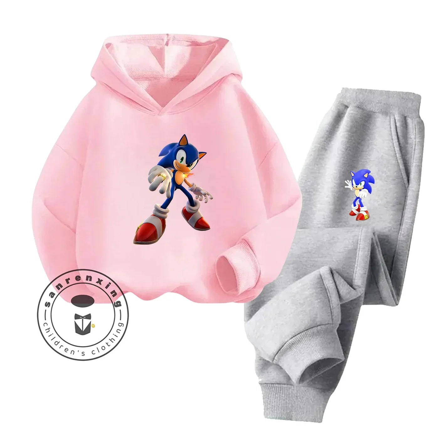 Sonic 2D Cartoon Printed Hoodie Set, 2025 Fashion For Kids, Teens, Boys, Girls Casual Autumn Winter wear.
