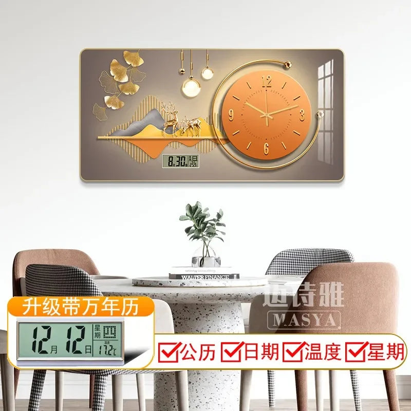 Digital Luxury Large Wall Clock, silent Timepiece,  Living Room Decorations!!