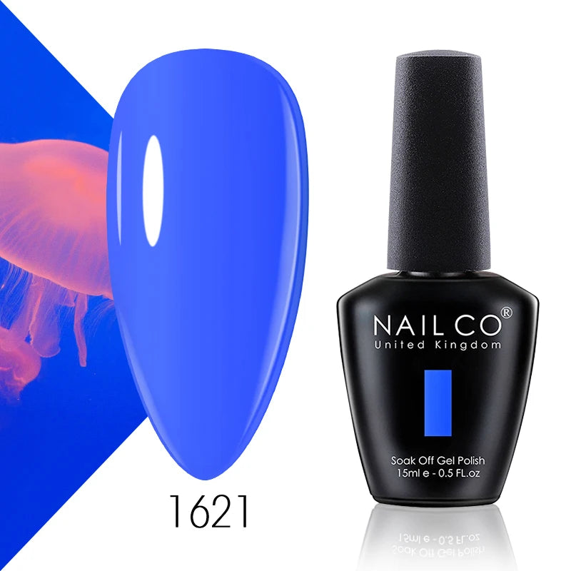 NAILCO 15ml Color Gel Nail Polish Soak Off, Hybrid Varnishes Manicure, UV&LED Nail Gel Semi Permanent Lacquer Base Top Coat.