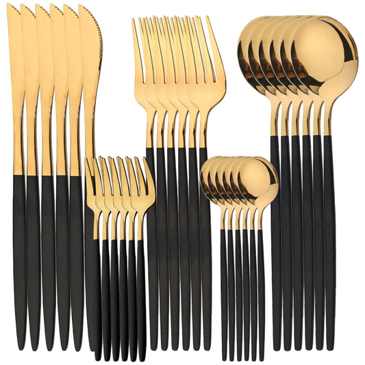 30Pcs Flatware Set Stainless Steel Tableware Set