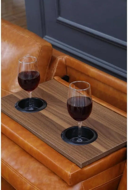 98" L-Shaped Sectional Sofa with Chaise, Cup Holders & Coffee Table.