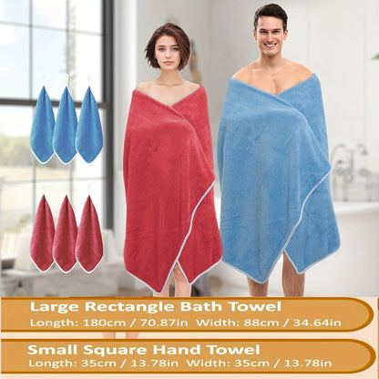 Luxury Bath Towel Set (2 Large Bath Towels + 6 Small Bath Towels)