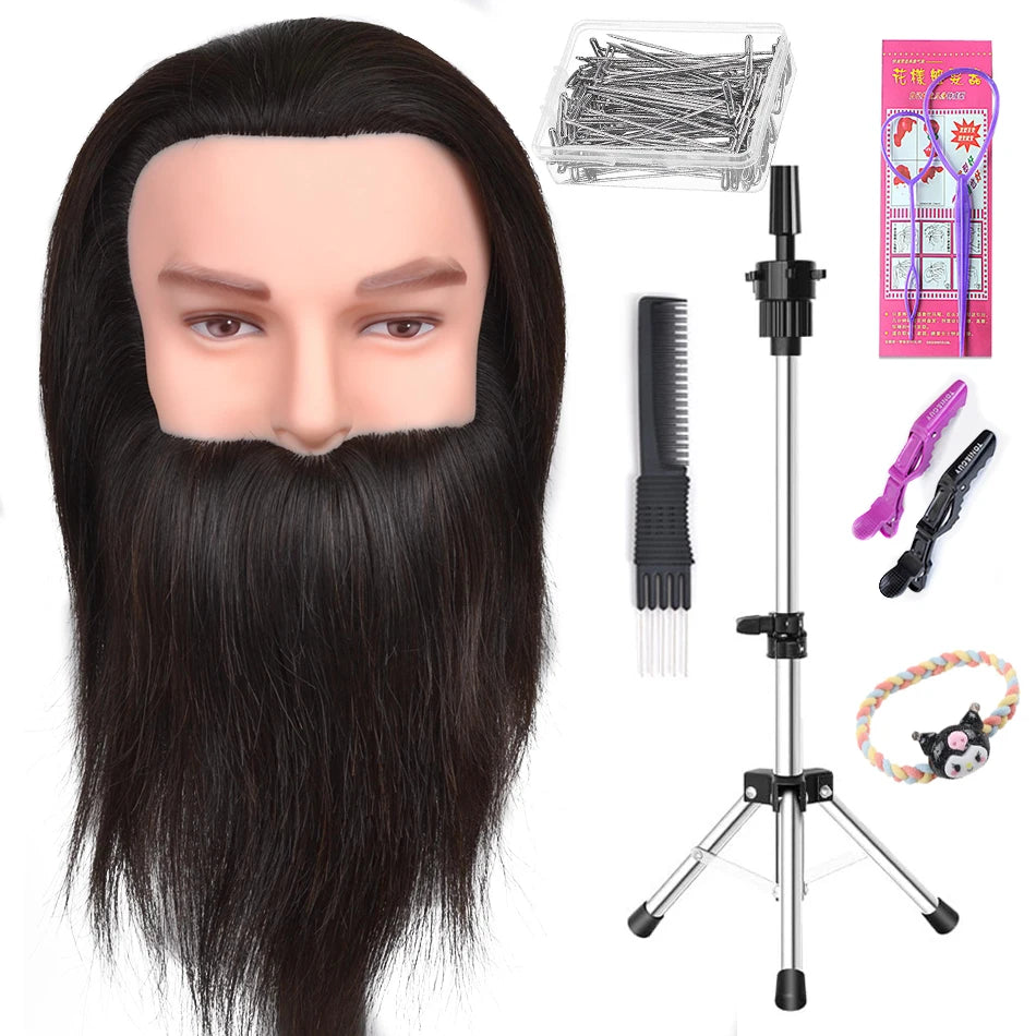 100% Real Human Hair Mannequin ,Styling Heads Cosmetology Practice Heads.