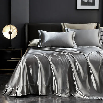 Pure 100% Silk Comforter Bedding Sets 4pcs King, Queen Size Bedding