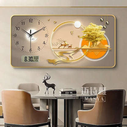 Digital Luxury Large Wall Clock, silent Timepiece,  Living Room Decorations!!