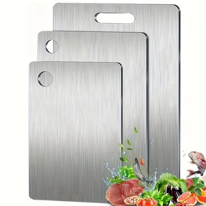 Stainless Steel 3pcs Cutting Boards -Dishwasher Safe  Kitchen Boards w/Juice Groove