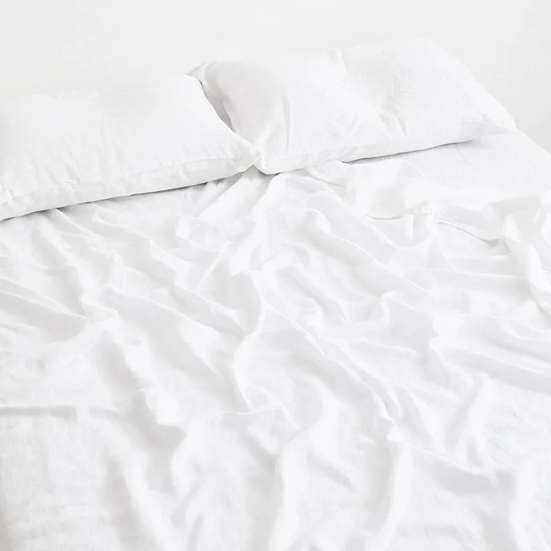 100% Pure Linen Bed Sheet Ultimate Comfort,  Natural Eco-Friendly  Durable, Queen California King