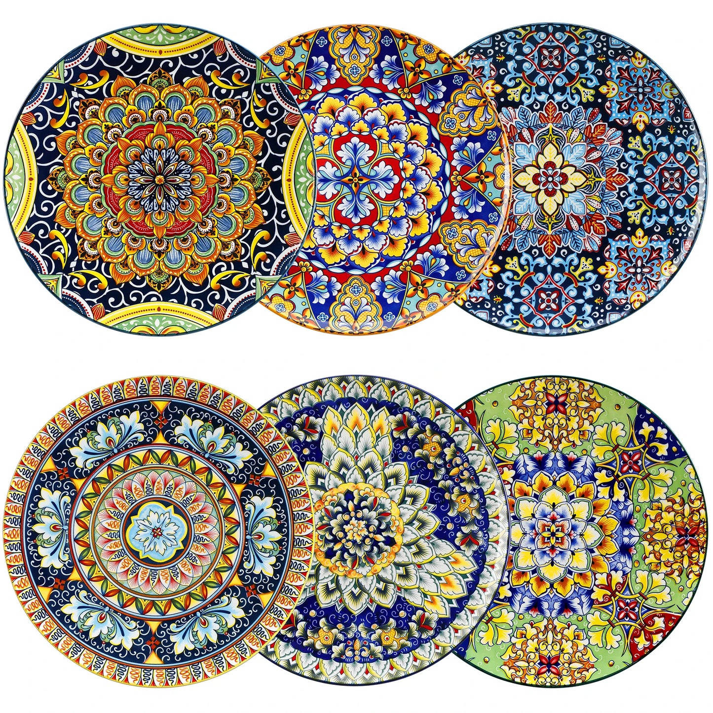 6/12 Piece Porcelain Dinner Plates, Crockery Breakfast Plate Set. Scratch Resistant Flat Plate Set for 6.