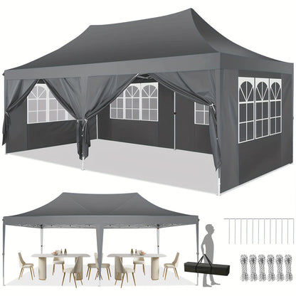 10x20 Pop Up Canopy Tent with 6 Sidewalls, Wedding Party.