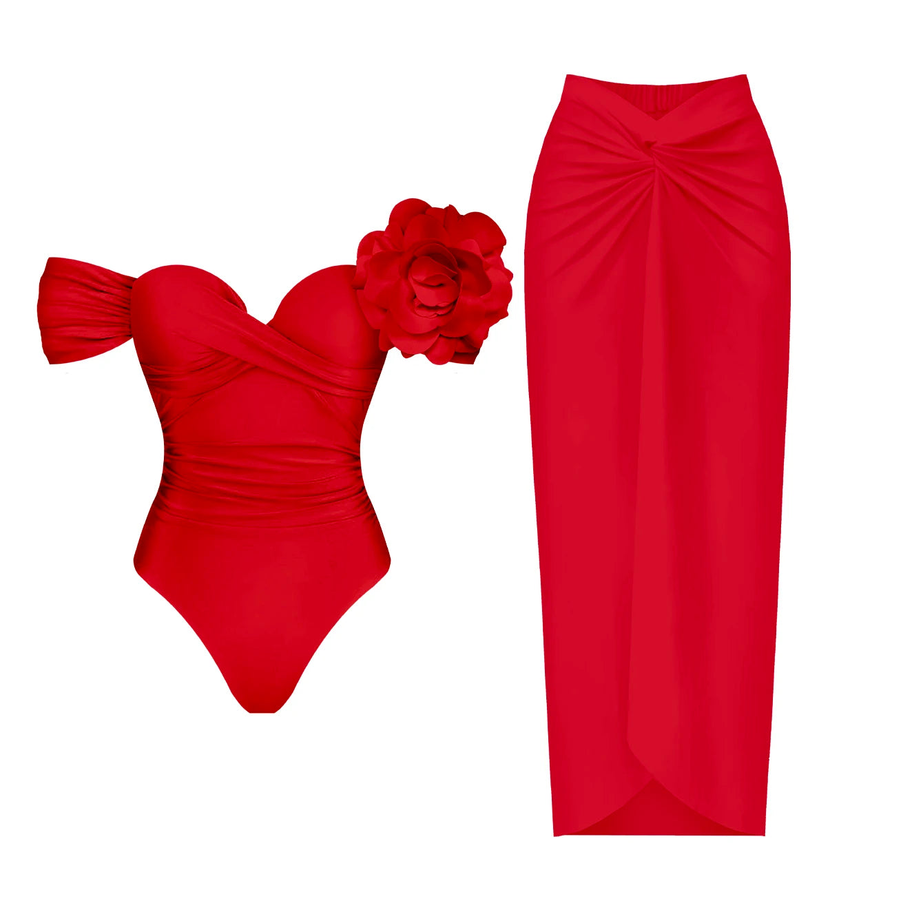 3D Flower Bikini Set  Low Waist Swimwear , Women Solid , Sexy Beach Wear Female.