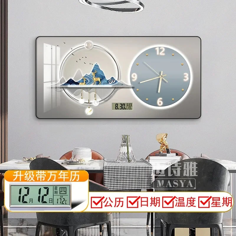 Digital Luxury Large Wall Clock, silent Timepiece,  Living Room Decorations!!