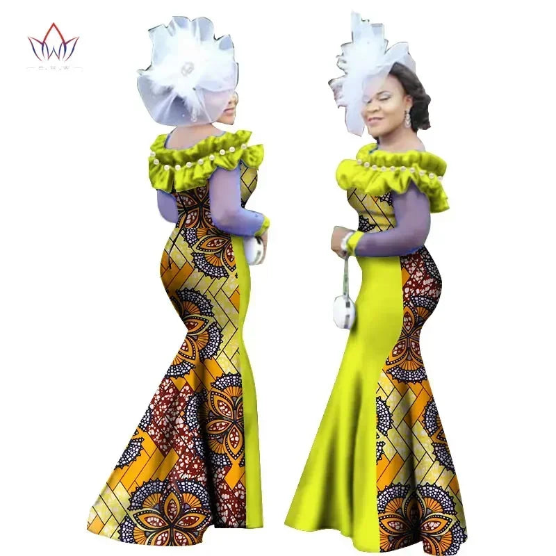 New Style Women Dress African Clothing, Long Sleeve Dashiki Long Maxi Dresses for Women Plus Size 6XL WY2451.
