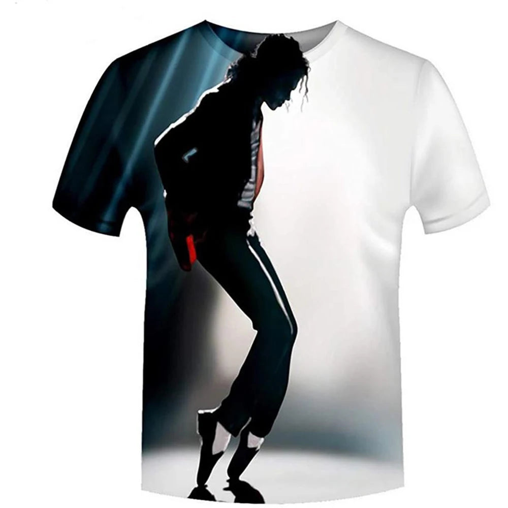 Summer fashion Michael Jackson hip-hop retro casual men streetwear short sleeved.