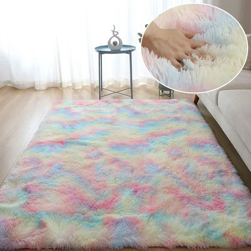 Tapis gris pour salon, tapis moelleux antidérapants pour chambre à coucher.