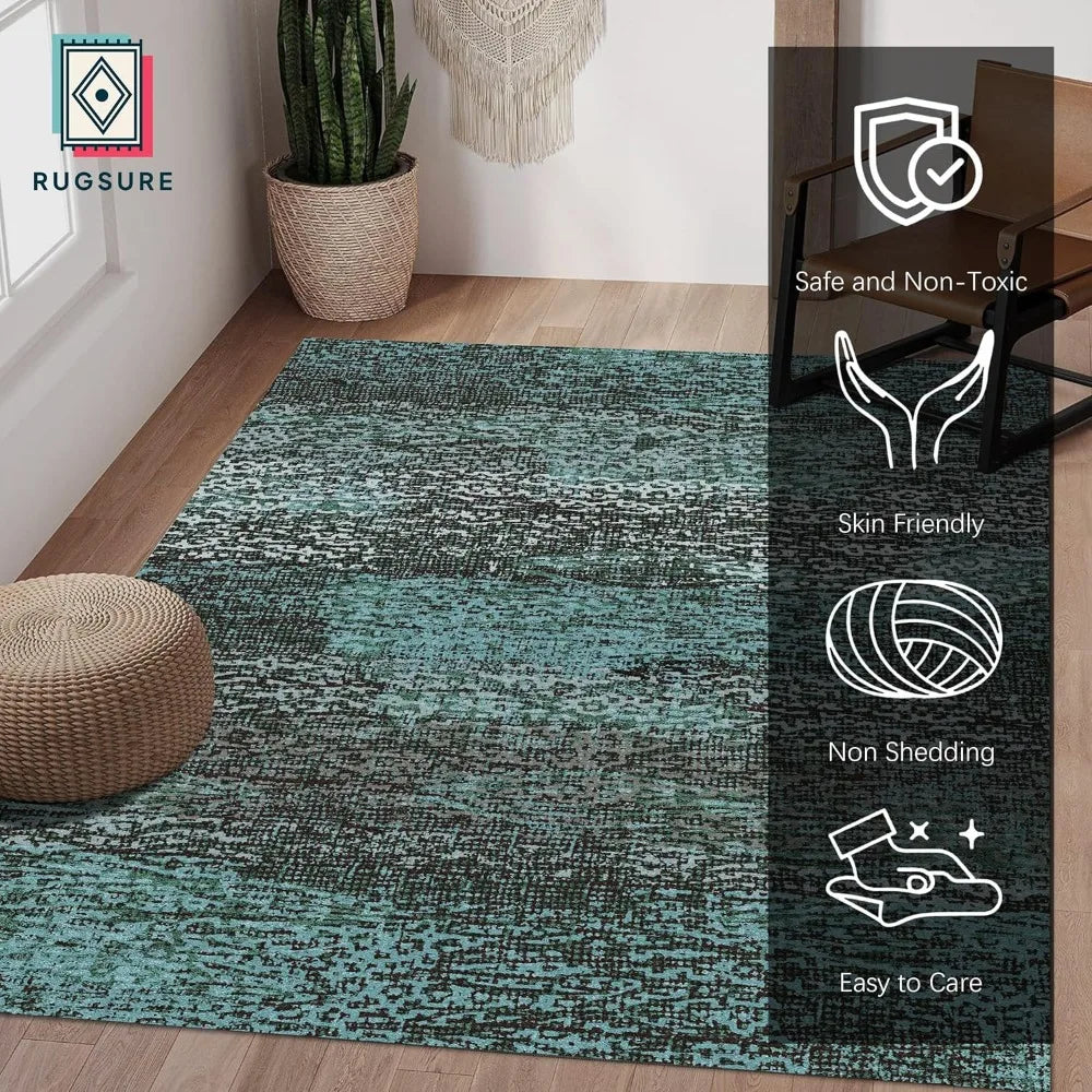 Stain & Water Resistant Non-Slip Rug for Living Room, Bedroom, Nursery