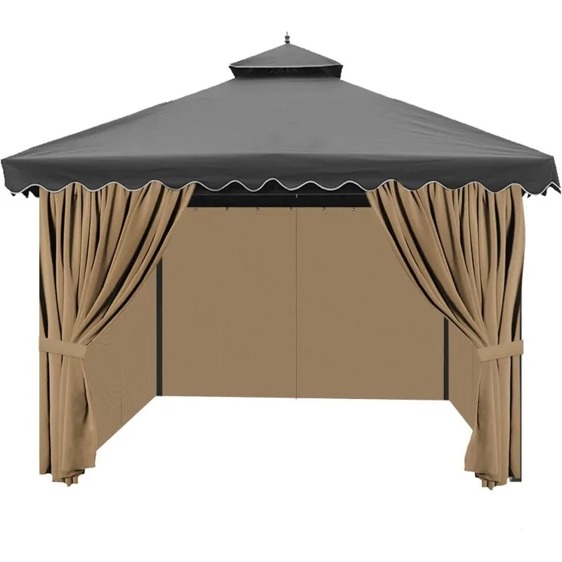 Gazebo Privacy Curtains with Zipper 4-Panels, Side Wall Universal Replacement for Patio.