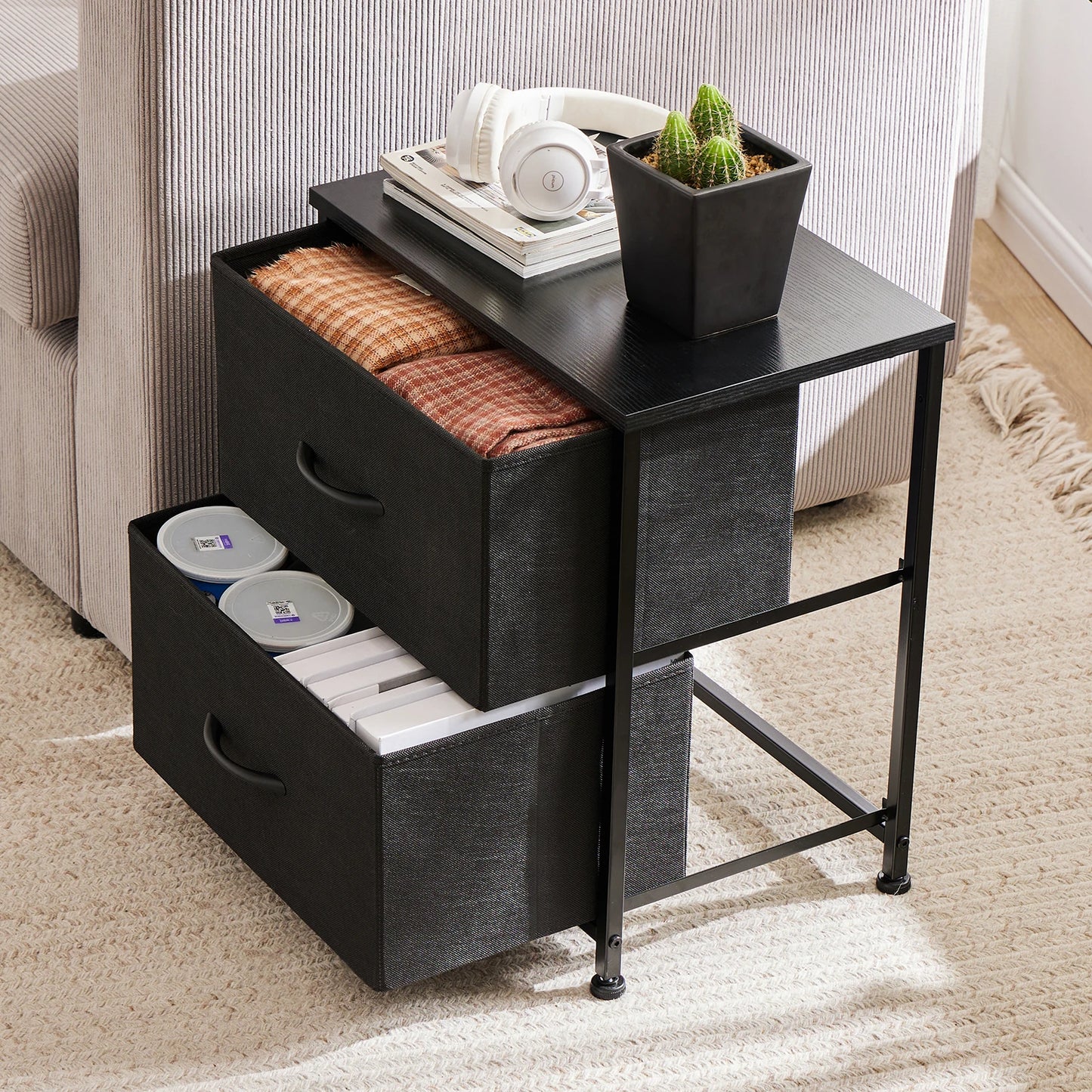 Nightstand Bedside Coffee Table Storage For Bedroom