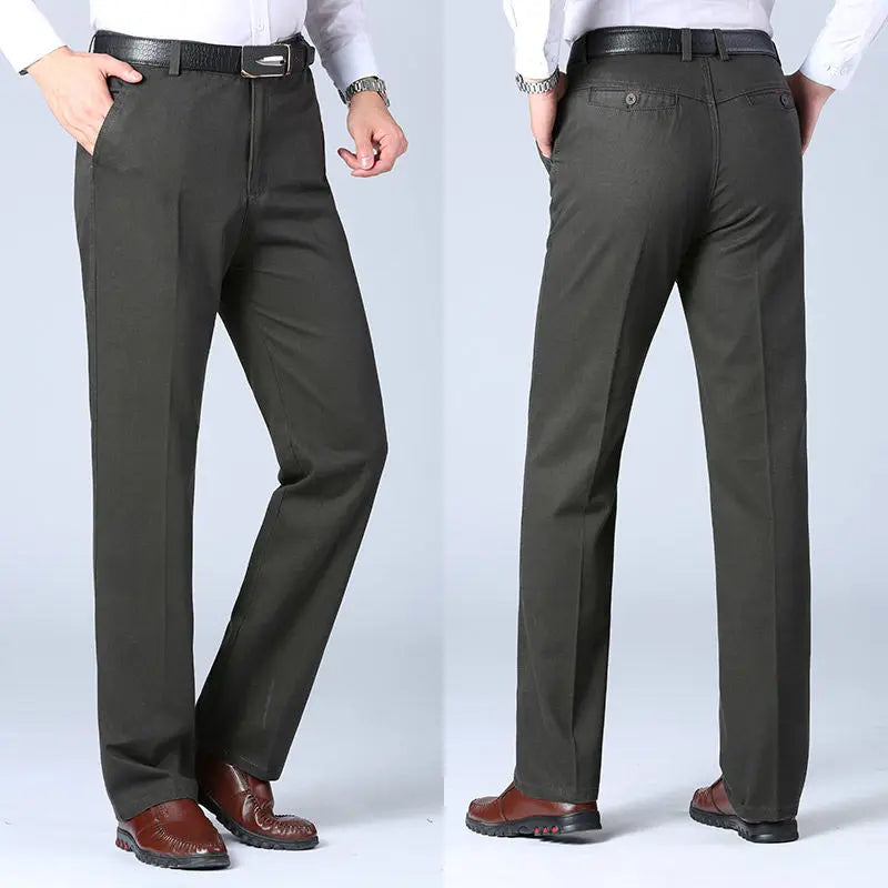 Men Trousers Business Casual Pants, Autumn, Spring Dress Straight Pants.