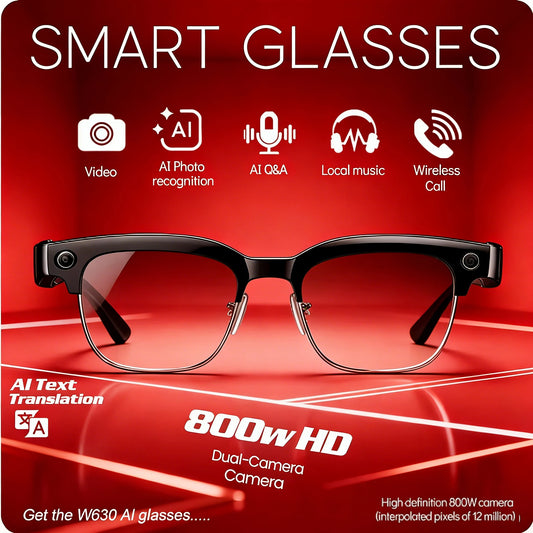 4K HD Color Changing AI Smart Glasses, 800W Pixel Camera, Bluetooth Call, Voice Assistant Control ,Smart Sports Glasses 2026 Hot.