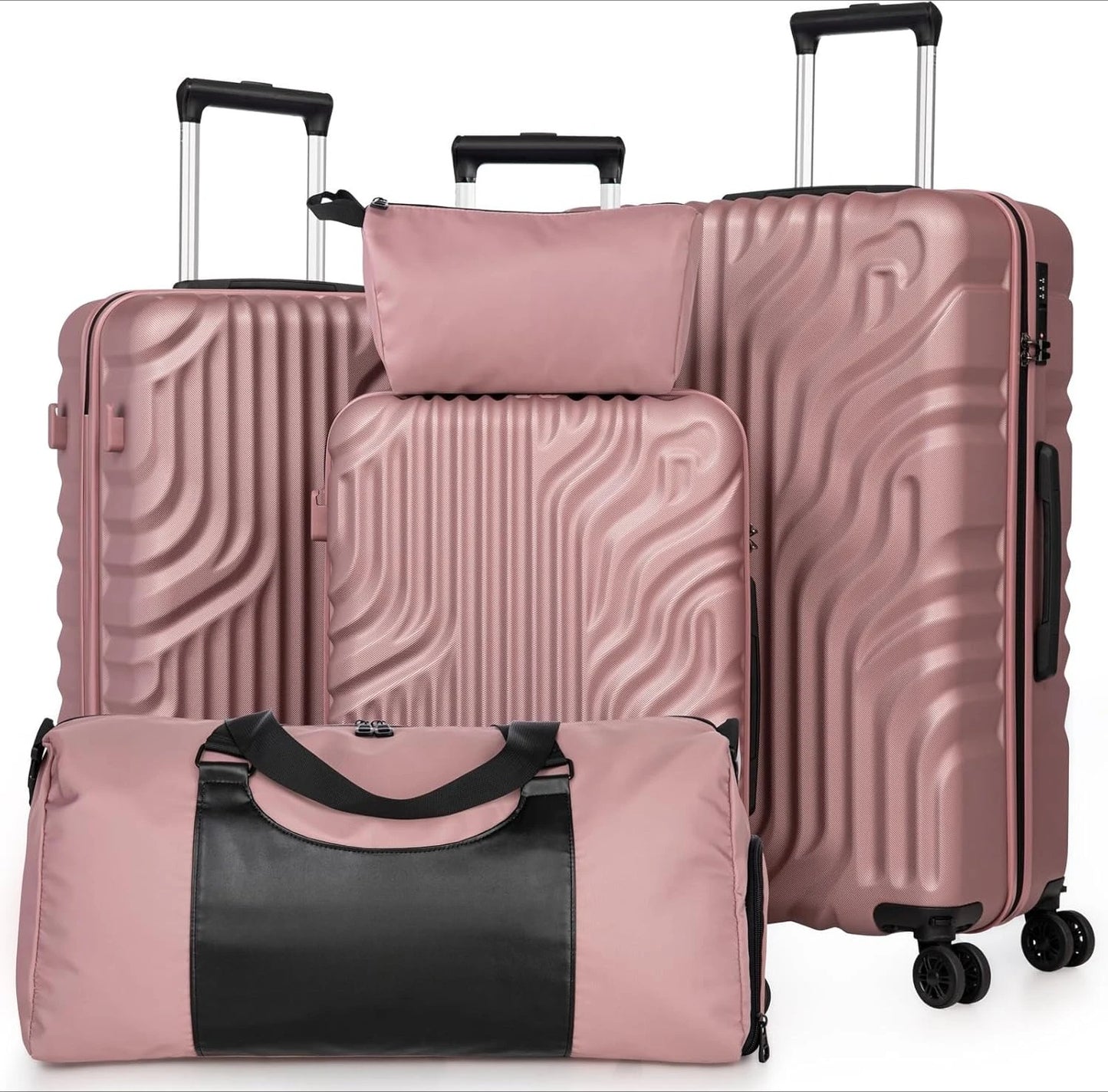 Luggage Sets Suitcase Sets, Double Rotatable Detachable Wheels(RoseGold,20"/24"/28"/DB/TB).