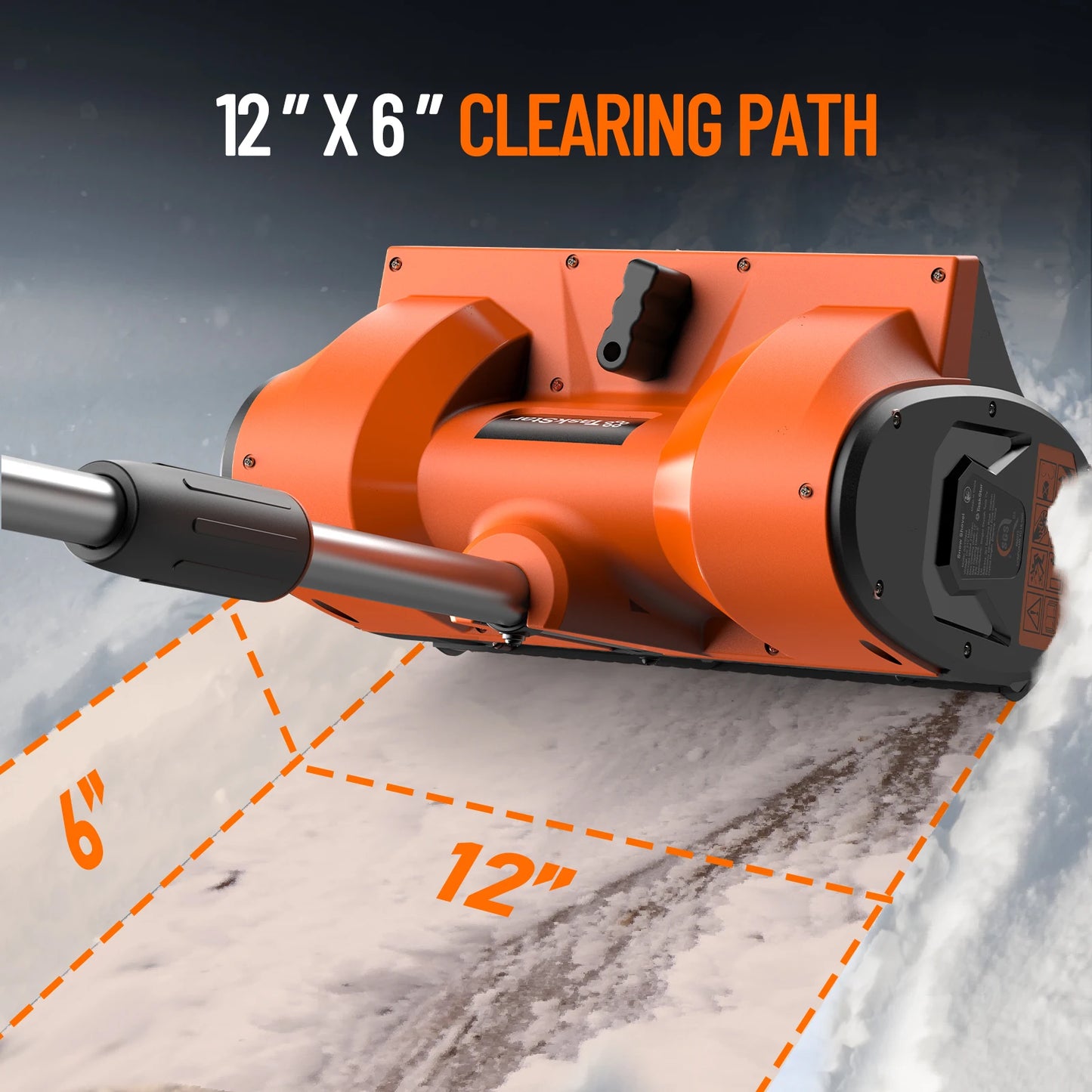 8000mAh Battery Powered 12x6-inch Electric Snow Shovel ,16.5ft Distance.