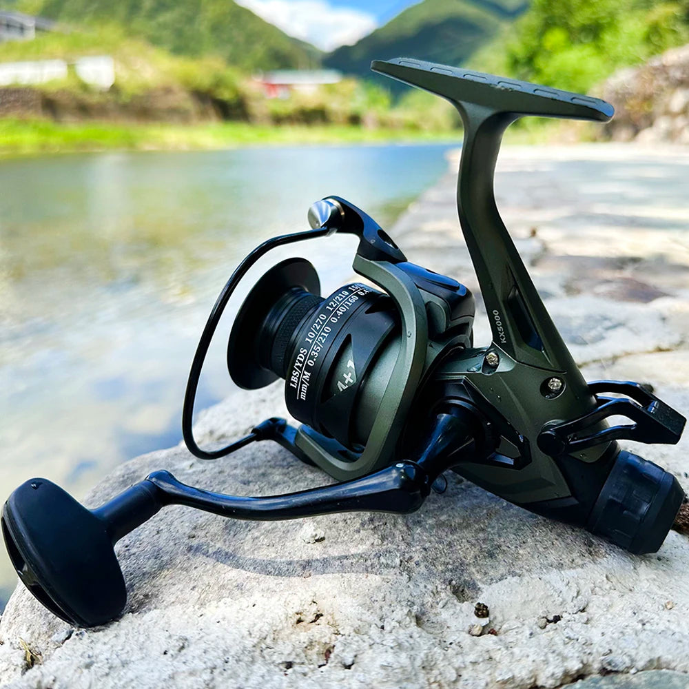 Dual Brake Spinning Reel Lightweight Front Rear Brakes, Aluminum Alloy Spool ,All Waters Fishing.