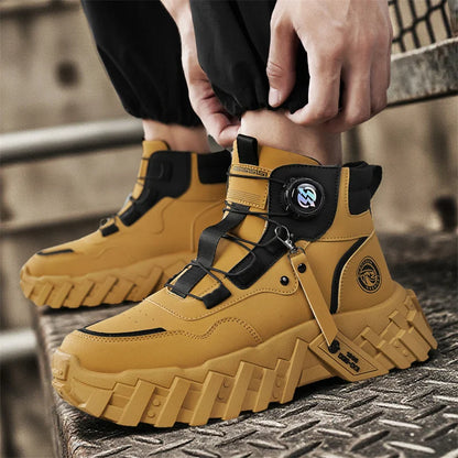 Men Combat Tactical Boots with Straps for Training Waterproof  Multifunctional  Outdoor Hiking Shoes