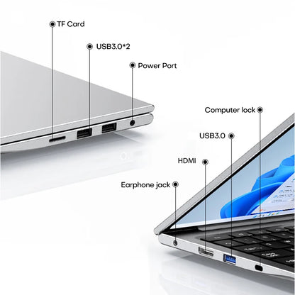 17.3" Laptop Computer PC Windows 11 Pro N5095 Laptops Backlit Keyboard 16GB DDR4 1TB SSD