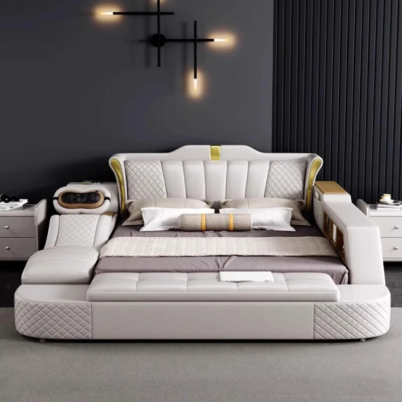 Wood Luxury Bedroom  Modern  Queen King Size Bed