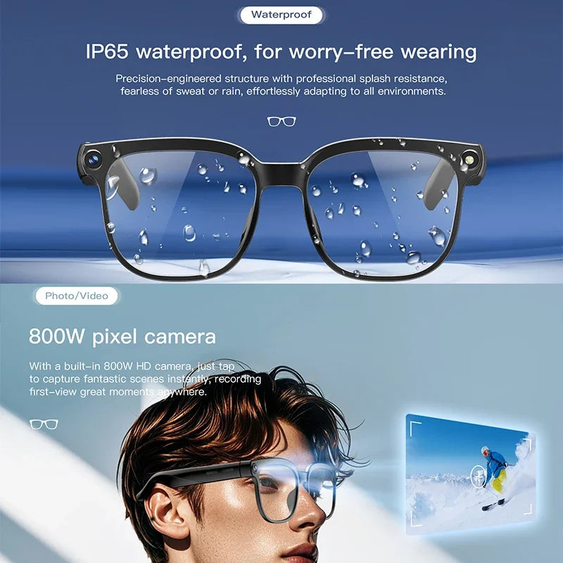 2026 4K HD AI Smart Glasses, New Bluetooth Call, Voice Assistant Control, Chat GPT, 800MP Camera, AI Translation Sunglasses Men Women.