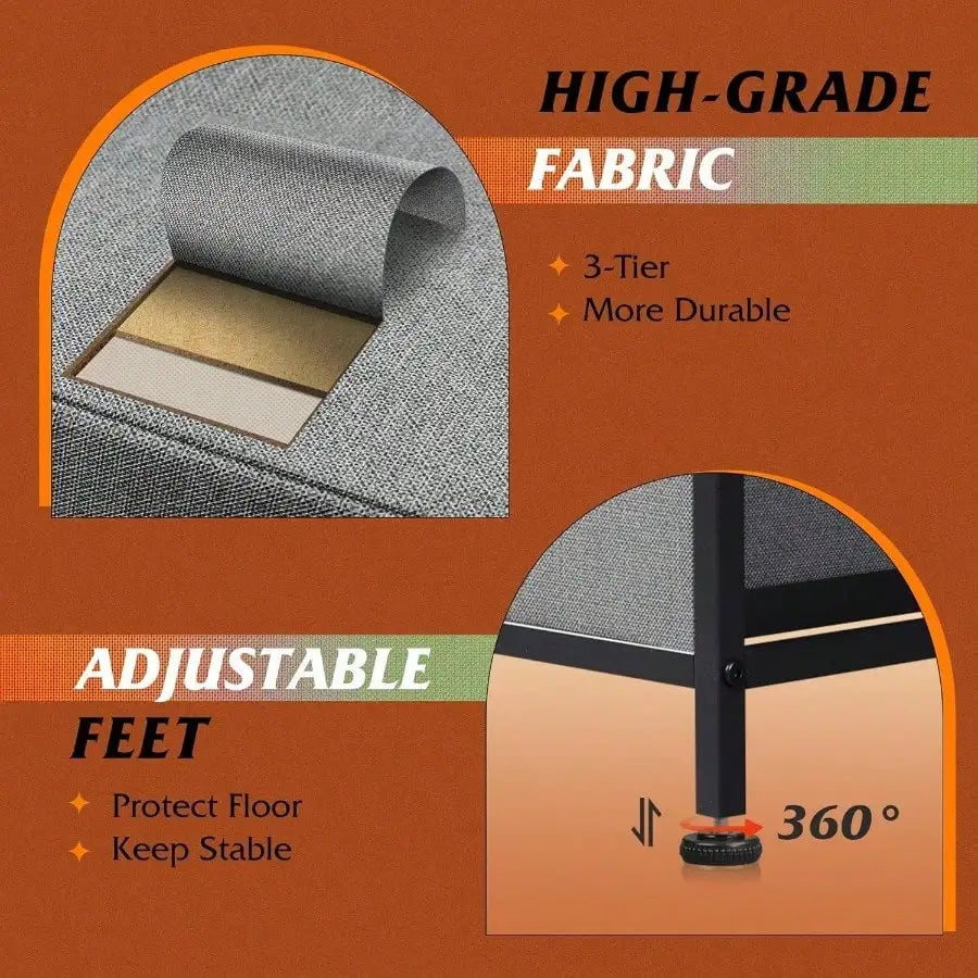 5-Drawer Fabric Dresser – Wide Storage Organizer with Bins for Bedroom.