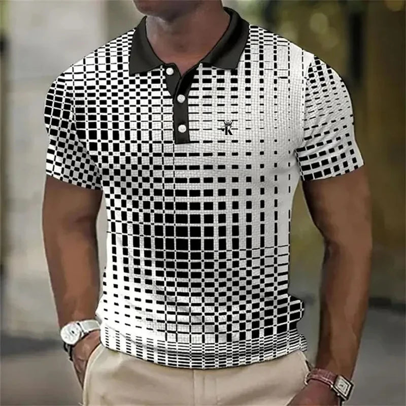 Men Polo Golf Shirt Work, Casual Collar Short Sleeve Basic Color.